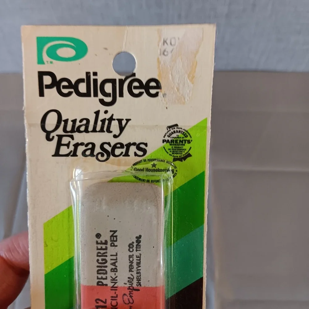 Vintage 1974 Pedigree Ink‎ & Pencil Eraser New Sealed Empire Good Housekeeping